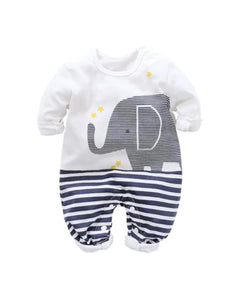 Baby Girl Long Sleeve Romper Graphic Elephant 0-6 Month