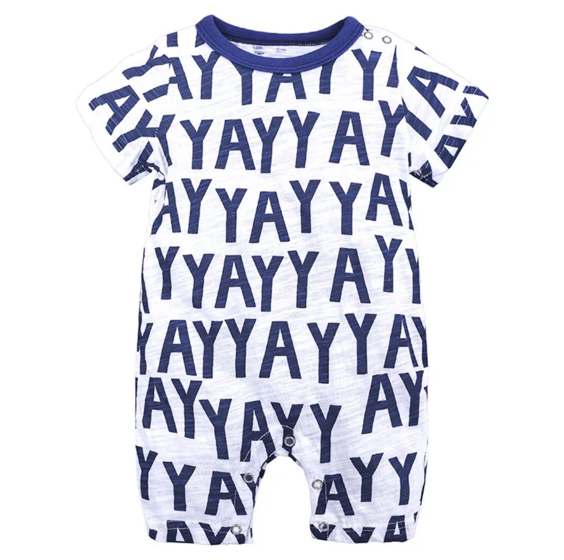 Romper Navy short sleeve Yayy Print 3-6 Month