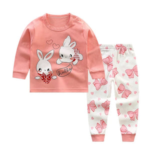 Long Sleeve Rabbit Graphic Two Pieces - 1 Years